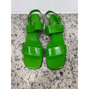 Vintage 90s Bandy by Pappagallo Green Leather Sandals Made Italy Womens Size 10N